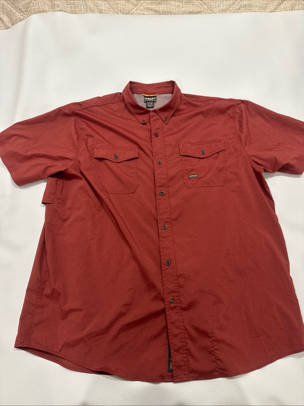 Ariat Men’s Short-Sleeve Button-Down Shirt — Rust Red